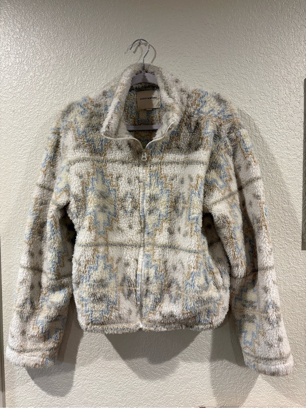 Lucky Brand Sherpa Fleece Jacket – Southwestern Aztec Print – Size S
